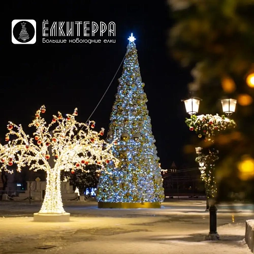 "Bubbles" - Ёлка из шаров световая искусственная уличная елка высотой 8 метров